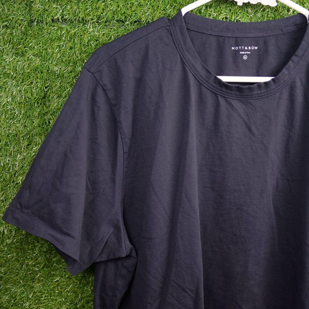 Mott & Bow Classic Crew Neck Cotton T-Shirt Black - Men's Size XL